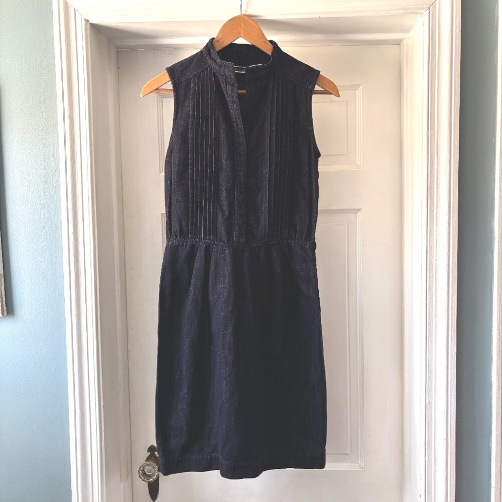 Sportmax Code MaxMara Denim Sleeveless Dress Pleated Size Small